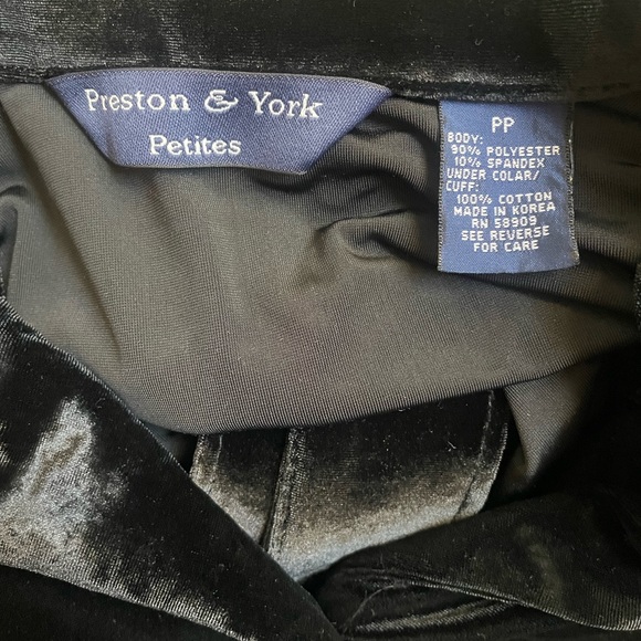 Vintage Preston & York crush velvet black button down long sleeve shirt - Picture 11 of 17